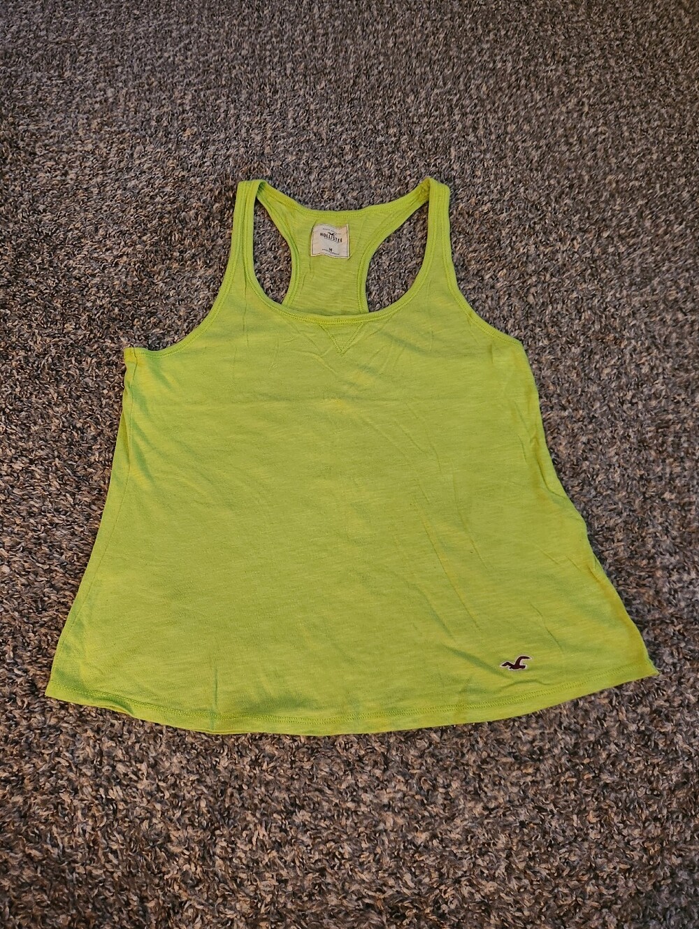 Hollister Cotton Soft Racerback Tank Top Lime Green Medium